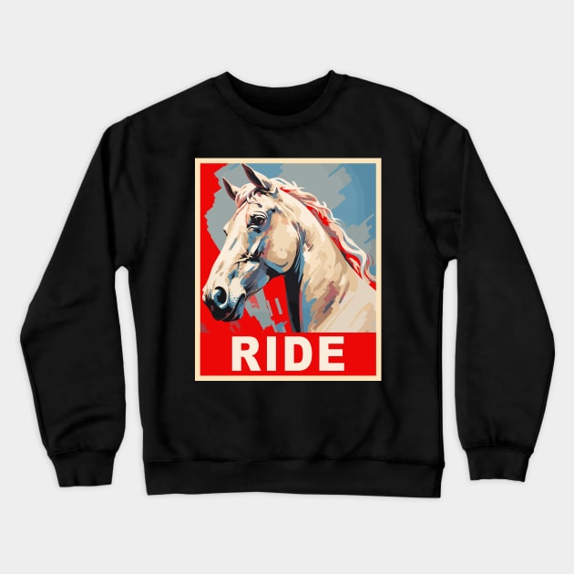 Funny Horse Equestrian Gifts Horseback Riding Crewneck Sweatshirt by KsuAnn